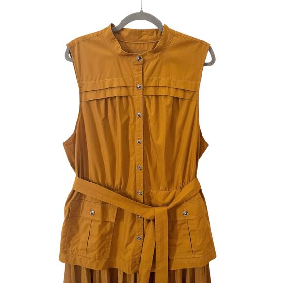 Anthropologie Pleated Sleeveless Midi Dress in "Cedar" Brown Size 2X - Picture 6 of 14